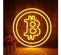 Bitcoin LED gaismas reklāma Zelta neona gaismas zīme virtuālās valūtas forma USB neona sienas gaismas izkārtnes sienas māksla Bitcoin faniem Guļamistaba Birojs Banka Finanses Uzņēmuma Veikala dekorēšana ANEB09JS6W4XDT