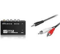 LD Systems PPA 2 fono priekšpastiprinātājs un ekvalaizers LDPPA2 un Goobay 50018 3,5 mm ligzda/RCA adaptera kabelis austiņu ligzdām uz RCA / 3 kontaktu stereo 3,5 mm vīrišķais / melns / 1,5 m