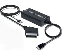 AMANKA Scart uz HDMI pārveidotājs ar HDMI kabeli Scart uz HDMI Out HD 720P/1080P Switch Video Audio Converter adapteris HDTV monitoram projektoram Xbox VHS Blu-ray DVD atskaņotājs ar USB kabeli