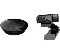 Jabra Speak 510 skaļrunis — pārnēsājams Bluetooth skaļrunis un Logitech C920 HD PRO tīmekļa kamera, Full HD 1080p, 78° skata lauks, automātiskais fokuss, skaidra stereo skaņa, ekspozīcijas kompensācija — melns ANEB0C3ML8XVCT