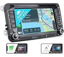 2G + 64G CAMECHO Android 13 automašīnas radio ar satelīta navigācijas ierīci VW Passat B6 Golf V VI 5 6 Polo CC Tiguan EOS Scirocco, 7 collu dubultā DIN radio ar Carplay bezvadu Android automašīnas HiFi RDS Bluetooth + atpakaļgaitas režīmu