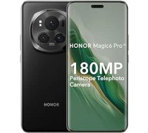 HONOR Magic6 Pro 5G viedtālrunis 12+512GB, 6,8 collu 120Hz OLED displejs, Snapdragon 8 Gen 3, 180MP periscope telefona kamera, 50MP priekšējā kamera, IP68, MagicOS 8.0, NFC, divas SIM kartes, melns ANEB0CTHG8PD3T