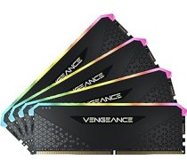 Corsair Vengeance RGB RS 32 GB (4 x 8 GB) DDR4 3600 MHz C18 atmiņa (dinamiskais RGB apgaismojums, AMD TRX40, Intel un AMD 300/400/500 sērijas savietojamība) — melns