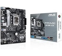 ASUS Prime H610M-A D4 spēļu mātesplates ligzda Intel LGA 1700 (Intel H610, mATX, DDR4 atmiņa, PCIe 4.0, 2x M.2, adresējama Gen.2 galvene, Aura sinhronizācija) ANEB09P3SGP2BT