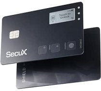 SecuX Shield Bio Crypto Hardware Wallet — droša biometriskā autentifikācija, dzesēšanas atmiņas karte NFT, Bitcoin, Ethereum, Cardano, ERC20, BEP20 un citiem, plakana melna, plakana melna ANEB0CSS772MBT