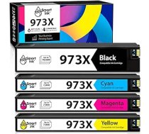 Smart Ink saderīgas printeru kasetnes, kas saderīgas ar HP 973X 973 XL 4 Multipack (melns, zils, sarkans, dzeltens) Saderīgs ar PageWide Pro 477dw 577dw 452dw 477dn 452dn 577z 552dw P5 printeris ANEB09VPR5D38T