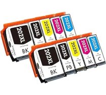 Cartridgeify 202 XL printeru kasetnes, kas ir saderīgas ar Epson 202 202XL kasetnēm Multipack for Expression Premium XP-6000 XP-6005 XP-6100 XP-6105 XP6000 XP6005 XP6100 XP6105 (iepakojumā 10) ANEB098S7V2VDT