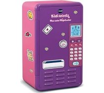 VTech - KidiSecrets My MagicLocker rozā un violeta krāsas seifs ar kodu, personalizēta dārgumu kastīte, skaļruņi, spēles, modinātājs, dāvana bērniem no 6 līdz 12 gadu vecumam - saturs franču valodā