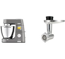 Kenwood Titanium Chef Patissier XL KWL90.034SI, virtuves kombains ar integrētiem svariem, ieskaitot KAX950ME 4 gabalu konditorejas komplektu sudraba krāsā un gaļasmašīnas piederumus Kenwood virtuves kombainiem