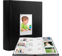 Fotoalbums Fujifilm Instax Mini kamerai, 180 kabatiņu fotoalbums ar vietu rakstīšanai Polaroid, ādas vāciņš, 2x3 fotoalbums Instax Mini 12 11 11 9 40 8 7 Evo LiPlay momentkamerai (melns)