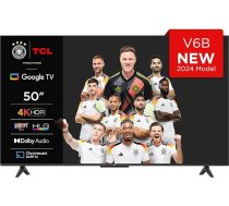 TCL 50V6B 50 collu 4K Ultra HD, HDR televizors, Smart TV ar Google TV atbalstu (Dolby Audio, kustību skaidrība, balss vadība, saderīgs ar Google Assistant, iebūvēts Chromecast)