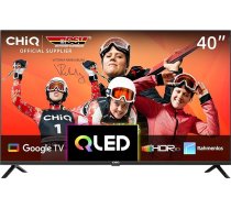 CHIQ TV L40QH7G 40 collu QLED televizors, HDR10, bezrāmju dizains, Google TV, Google Assistant, Chromecast HDR10 un HLG, četrkodolu A55 procesors, WLAN, DBX-tv, trīskāršais uztvērējs (DVB-T2/C/S2)