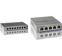 Netgear GS105E-200PES 5 portu vieds pārvaldāms Plus gigabitu komutators (ProSAFE, līdz 2000 Mbps), pelēks + Netgear GS108E-300PES 8 portu vieds pārvaldāms Plus gigabitu komutators (ProSAFE, līdz 2000 Mbps), pelēks