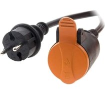 Zenitech pagarinātājs 2P H05VV F 2x 1,5 mm² 25 m ar klipsi, oranžs