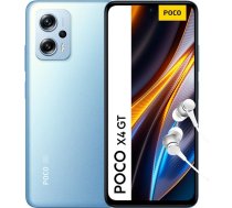 Xiaomi Poco X4 GT 5G viedtālrunis + austiņas, 8 + 128 GB mobilais tālrunis bez līguma, 6,6 collu 144 Hz DynamicSwitch DotDisplay, 64 MP trīskāršā kamera, 5080 mAh, 67 W Turbo uzlāde, zils (vācu valodā)