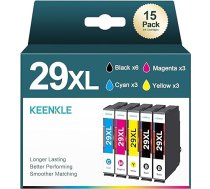 KEENKLE 29XL multipakete, kas saderīga ar Epson 29XL 29 XL spiestuves kasetnēm Expression Home XP-342 XP-332 XP-442 XP-445 XP-245 XP-235 XP-345 XP-352 XP-335 XP-455 XP-432 XP-432 XP-435 (15 eksemplāru iepakojums)