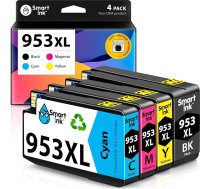 Smart Ink saderīgas tipogrāfijas kasetnes, kas paredzētas HP 953XL 953 XL 4 Multipack (Black XL & Blue Red Yellow) ar uzlabotu mikroshēmu tehnoloģiju, kas paredzētas Officejet Pro 7720 7730 7740 8210 8218 8710 8 718 8. 720