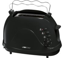 Clatronic TA 3565 2-Scheiben-Toaster, Cool-Touch Gehäuse, Brötchenaufsatz (integriert), Aufwärmfunktion, Auftaufunktion, Schnellstoppfunktion, schwarz