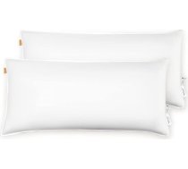 ComfortAce®, 2 gabali, 40 x 80 cm, mīksts, ērts, elpojošs mikrošķiedras spilvens, mazgājams, pildīts ar silikonizētām dobām šķiedrām, balts