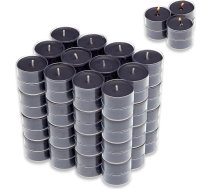 Candelo 96 aromātisko sveču komplekts Ambience - aromātiskās tējas sveces Black Rose - tējas sveces plastmasas vāciņā, katra 3,8 x 1,7 cm - 4 stundas degšanas laiks - tējas sveces melnā krāsā