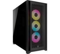 Corsair iCUE 5000D RGB Airflow Mid-Tower korpuss, 3 × AF120 RGB Elite ventilatori - iCUE Lighting Node PRO apgaismojuma vadība - augsta gaisa plūsmas konstrukcija - melns