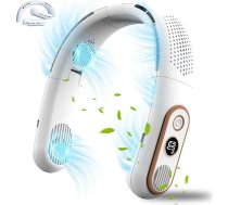 FAYHIJUN Portable Neck Fan Bladeless uzlādējams 5000mAh 3 ātrumu personīgais portatīvais kakla gaisa kondicionieris 4 Turbo motors LED displejs Dāvana vīriešiem sievietēm