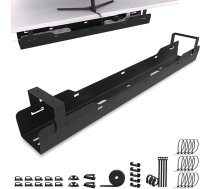 Ultimate Setup® kabeļu teknes galds labākai kabeļu pārvaldībai - vienkārši paslēpiet kabeļus kabeļu kanāla galdā (melns)