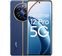 realme 12 Pro 5G viedtālrunis, 8 + 256 GB, Sony portretu kamera ar 2X optisko tālummaiņu, IMX882 OIS kamera, 6,7 collu 120 Hz izliekts Vision displejs, 67 W SUPERVOOC uzlāde, 5000 mAh masīva baterija, zils