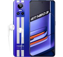 realme GT neo 3 150 W - 12 + 256 GB 5G viedtālrunis bez līguma, 150 W SuperDart uzlāde, MediaTek Dimensity 8100 procesors, 120 Hz Super AMOLED displejs, Dual SIM, NFC, Nitro Blue