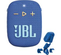 JBL Box Wind 3S pārnēsājamais mini Bluetooth skaļrunis ūdensizturīgs ar klipu sportam, velosipēdam un skrejriteņiem - Bass Boost - zils