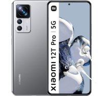 Xiaomi 12T Pro 5G viedtālrunis+Kopfhörer, 8+256GB, 6.67" 120Hz CrystalRes AMOLED-Display, Snapdragon 8+ Gen 1, 200MP Ultimate Kamera, 120W HyperCharge, 5000mAh, sudraba (DE versija + 2 gadu garantija)