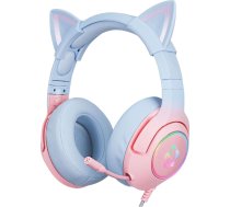 Onikuma Spēļu austiņas k9 7.1 rgb surround cat ears usb rozā-zilas