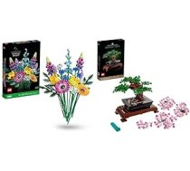 Lego 10313 ikonu savvaļas ziedu pušķu komplekts un 10281 ikonu pundurkociņš, mākslīgo augu komplekts pieaugušo rokdarbiem, telpu dekorēšana, dāvanu ideja, botānikas kolekcija, mājas dekorēšana ANEB0BXGCC9ZMT