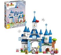 LEGO DUPLO Disney 3-in-1 burvju pils būves rotaļlieta ar Mikipeli, Minniju, Donaldu Daku un Deizijas figūriņām maziem bērniem un bērniem no 3 gadu vecuma, Disneja 100. gadadienas komplekts 10998