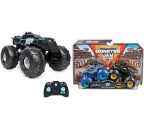 DC Batman All-Terrain Batmobile, ar tālvadību vadāms abinieku transportlīdzeklis un Monster Jam — oriģināls divu komplekts ar Batmobile vs. Megalodon — autentiski monster trucks mērogā 1:64