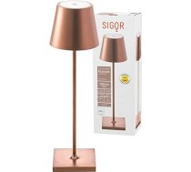 SIGOR Nuindie aptumšojama LED akumulatora galda lampa iekštelpām un āra IP54, šļakatām necaurlaidīga Augstums 38 cm Uzlādējama ar Easy Connect 12 stundas apgaismojuma laiks bronzas