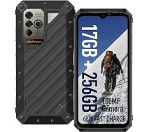 Ulefone Power Armor 19 Outdoor Mobile Phone (2023), 17GB + 256GB/2TB SD Android 12 108MP + 16MP kamera 9600mAh 66W Quick Charge 6,58 collu FHD+ ar temperatūras mērīšanu, 4G Dual SIMF IP68 NFC/SIMF IP68