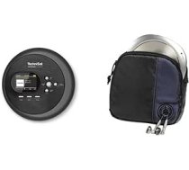 TechniSat DIGITRADIO CD 2GO BT pārnēsājams CD atskaņotājs ar 2 baterijām (Discman, ar MP3 atsākšanas funkciju) un Hama CD atskaņotāja maciņš Discman un 3 kompaktdiskiem (ar kabeļa izeju un jostas cilpu) melns/zils