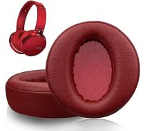 SOULWIT rezerves ausu spilventiņi priekš Sony MDR-XB950 XB950BT XB950B1 XB950N1 XB950AP austiņu nomaiņas spilventiņi ar maigākām proteīna ādas trokšņu izolējošām putām (sarkans) ANEB09YLKGB36T