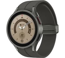 Samsung Galaxy Watch5 Pro viedais pulkstenis, veselības izsekotājs, sporta pulkstenis, ilgstoša akumulators, 4G, 45 mm, titāns, garantijas pagarinājums uz 1 gadu [Amazon nav iekļauts] — FR versija ANEB0B8NR1V7ZT