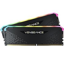 Corsair Vengeance RGB RS 32GB (2 x 16GB) DDR4 3600MHz C18 atmiņa (dinamiskā RGB apgaismojuma saderība ar Intel 300/400/500 un AMD 400/500 sēriju) Melns