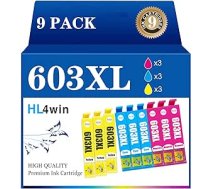 HL4win 603XL kasetnes saderīgas ar Epson 603 tintes kasetnēm 603XL Multipack, Expression Home XP-3100 XP-2100 XP-2105 XP-4100 XP-4155, Workforce WF-2830 WF-2810 WF-2835 WF-2835 WF-28 ANEB0BJTWW2NVT