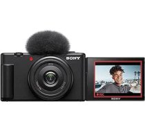 Sony Vlog Camera ZV-1F | Digitālā kamera (saliekams un pagriežams displejs, 4K video, palēnināta kustība, video žurnāla funkcijas) — melns