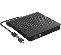 DANGZW ārējais CD DVD diskdzinis, plāns pārnēsājams ārējais rakstītājs USB 3.0 Type-C, RW CD-ROM ārējie optiskie diskdziņi klēpjdatoriem, personālajam datoram, MacBook Air/Pro, iMac un Linux, Mac OS, Windows 11/10/8/7/XP