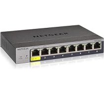 Netgear GS108T Managed Switch 8 portu Gigabit Ethernet LAN Switch Smart (1x PD-Port, Netzwerk Switch Managed, vietējais WebGUI vai Remote Insight Cloud, lüfterlos, ProSAFE Lifetime-Garantie) ANEB0812FFXFTT