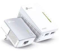 TP-Link TL-WPA4220 KIT AV600 Wi-Fi N300 WiFi Powerline (maksimālais Powerline 600Mbps, maksimums 300Mbps 2,4GHz Wi-Fi, Plug and Play, saderīgs ar visiem Powerline adapteriem, komplektā 2), balts