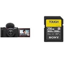 Sony ZV-1II Vloga kamera | Digitālā kamera (platleņķa tālummaiņas objektīvs, regulējams displejs video ierakstīšanai, 4K video, daudzvirzienu mikrofons) + 256 GB atmiņas karte