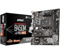 MSI B450M-A PRO MAX ProSeries mātesplate (ATX, 2. un 3. paaudzes, AM4, M.2, USB 3, DDR4, DVI HDMI, Crossfire) ANEB0868T19PST