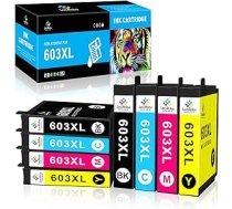 LeciRoba 603xl printeru kasetņu nomaiņa Epson printeru kasetnēm 603 un Epson 603xl Multipack for Epson XP 3100 XP 3150 XP 2100 XP 2105 XP 4100 XP 4150 Workforce WF228200 WF228200 ANEB097PQKSDCT
