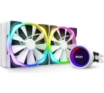 Ūdens dzesēšana kraken x63 white 280mm rgb apgaismoti ventilatori un sūknis